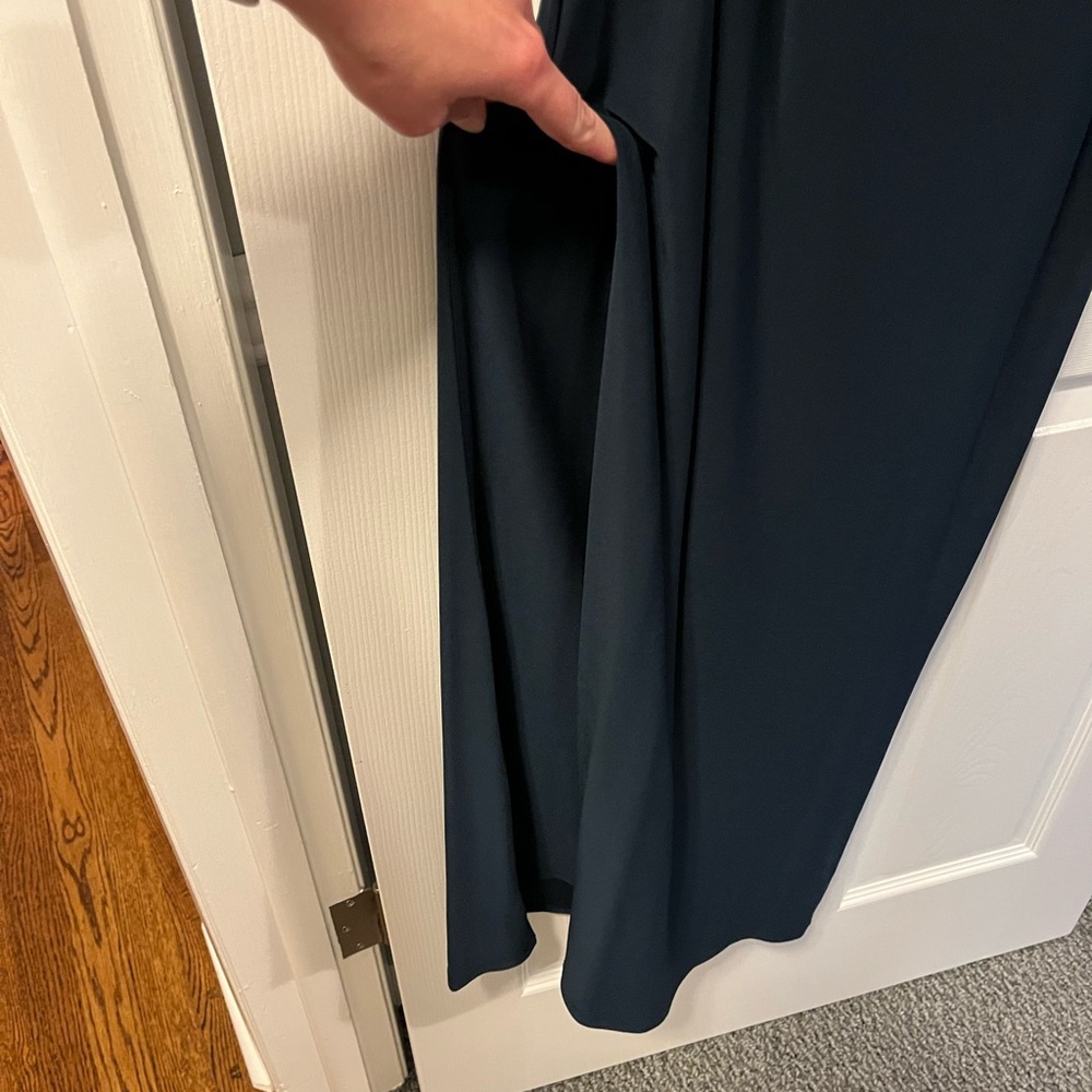 Lauren Ralph Lauren Midnight Blue Evening One Shoulder Gown - Picture 4 of 6